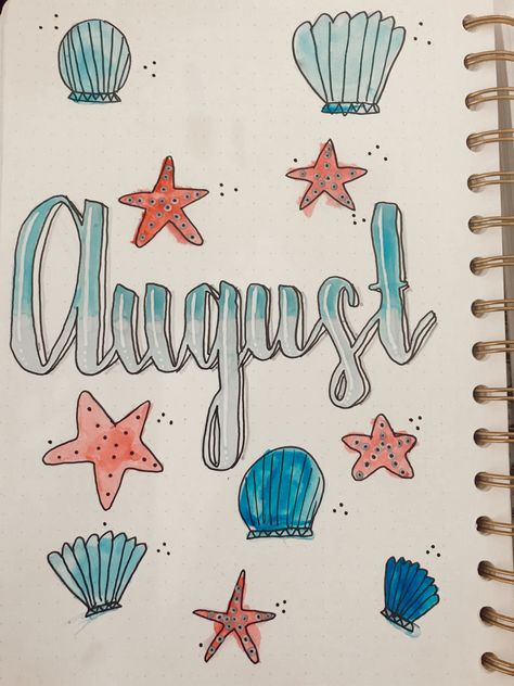 April Calendar Aesthetic, August Calendar Ideas, August Drawings, August Aesthetic Month, August Doodles, Calander Ideas, August Cover Page, Cover Page Bullet Journal, Mom Calendar