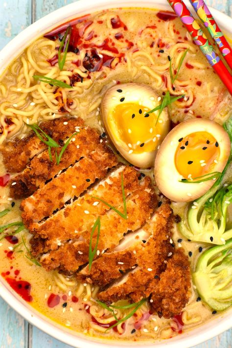 Spicy Miso Chicken Katsu Ramen, Restaurant Ramen Recipe, Homemade Miso Ramen Broth, Tonkatsu Ramen Broth Recipe, Creamy Chicken Ramen Recipes, Creamy Miso Ramen Recipe, Ramen With Pork Belly, Red Miso Ramen, Recipes With Red Miso Paste