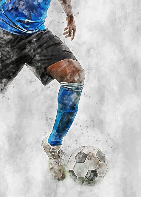 'Football 1' Poster by Mateusz Ślemp | Displate Football Paintings, Football Template, Soccer Art, Rembrandt Van Rijn, Museum Displays, Johannes Vermeer, Henri Rousseau, Football Art, David Hockney