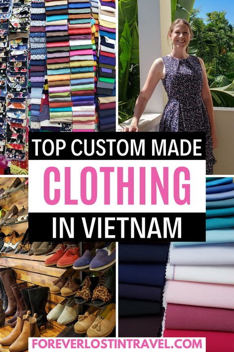 Get custom made clothes in Vietnam by choosing your own design, pattern and style. Here's how to get dresses made in Vietnam and other clothing items including all the must know tips and tricks #foreverlostintravel #Vietnam #clothes #custommadeclothing #HoiAn #travel #travelinspiration Packing For Vietnam For Women, Vietnam Outfit Ideas Women, Vietnam Travel Outfit Ideas, What To Wear In Vietnam, Vietnam Fashion Outfits, Vietnam Ootd Travel Outfits, Vietnam Outfit Travel, Vietnam Vacation Outfits, Vietnam Travel Outfit