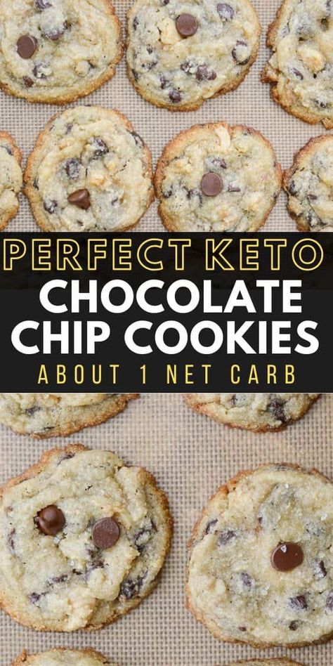 20 Best Low Carb Desserts You Will Love! - Prada & Pearls Keto Chocolate Chip Cookie Recipe, Keto Chocolate Chip Cookie, Dolce Poche Calorie, Keto Quiche, Desserts Keto, Postre Keto, Keto Chocolate Chip Cookies, Keto Chocolate Chips, Low Carb Dessert