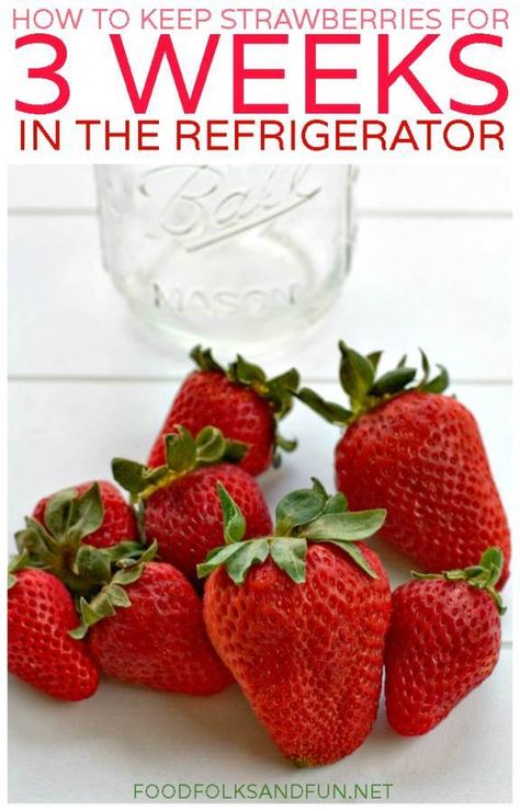 Clean Strawberries, Pagan Food, Freezing Strawberries, How To Store Strawberries, Storing Fruit, Storing Vegetables, Homemade Foods, Fruit And Vegetable Storage, Fruit Salads