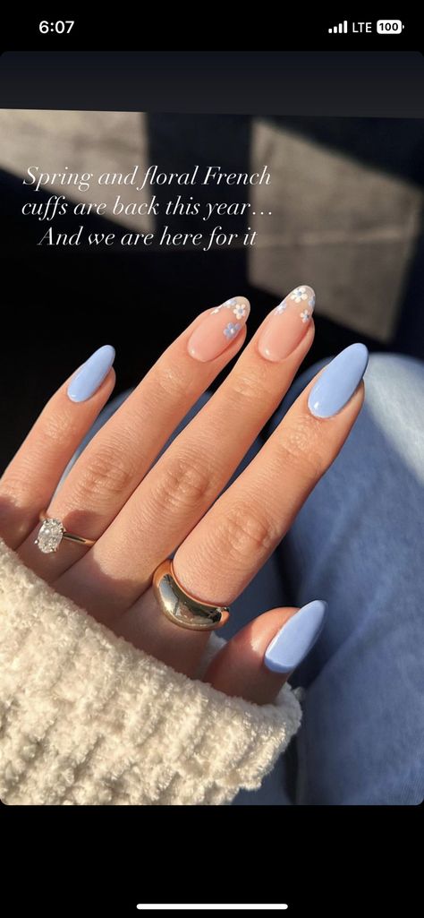 Blue And Nude Nail Designs, Nude Nails With Blue Design, Nude Blue Nails, Nude And Blue Nails, Blue And Nude Nails, Nude Nail Designs, Blue Nail Designs, Nail Idea, Nude Color