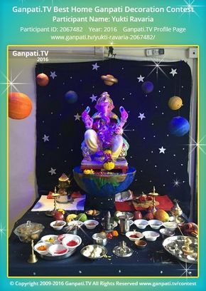 Yukti Ravaria Home Ganpati Picture 2016. View more pictures and videos of Ganpati Decoration at www.ganpati.tv Creative Ganpati Decoration At Home, Creative Ganpati Decoration, Ganpati Celebration, Flower Decoration For Ganpati, Eco Friendly Ganpati Decoration, Mandir Decor, Ganesha Design, Chaturthi Decoration, Ganpati Picture