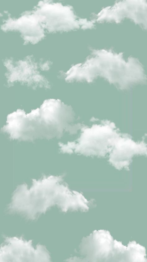 Sea Foam Green Wallpaper Iphone, Green Clouds Aesthetic, Bluish Green Aesthetic, Green Clouds Wallpaper, Sky Sketch, Green Wallpaper Phone, Green Clouds, Mint Green Aesthetic, Mint Wallpaper