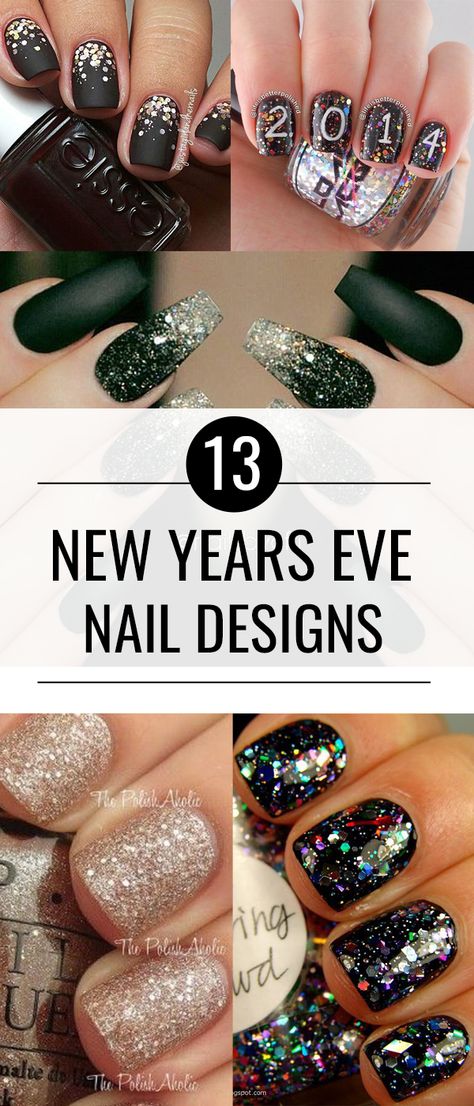 13 Gorgeous New Years Nails. Beautiful gold, glitter and confetti nail designs for New Years! Nye Nails, New Years Nails, New Years Nail Designs, New Years Eve Nails, Confetti Nails, Nagellack Trends, Super Nails, Festival Nails, New Year's Nails