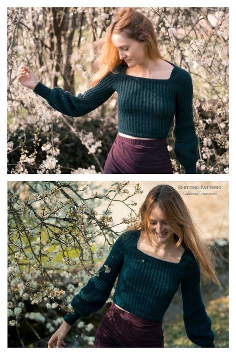 Square Neckline Pullover Sweater Knitting Pattern Pullover Sweater Knitting Pattern, Knit Top Patterns, Knitwear Style, Sweater Knitting Pattern, Sweater Knitting, Fabric Yarn, Knitwear Fashion, Knit Stitch Patterns, Crochet Top Pattern