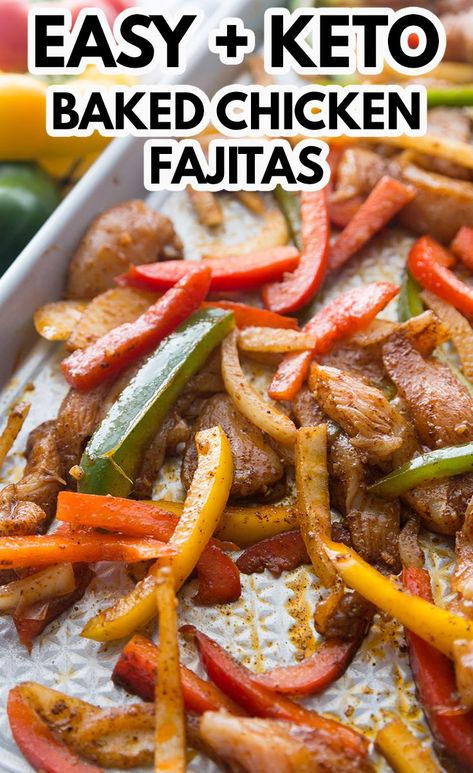 Keto Queso Dip, Keto Fajitas, Keto Chicken Fajitas, Keto Queso, Baked Fajitas, Baked Chicken Fajitas, Healthy Dinner Options, Chicken Fajita Recipe, Queso Dip