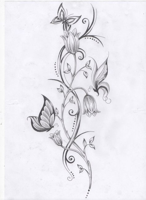 Design for customer's back.... Mum Tattoos, Daughters Tattoo, Flower Vine Tattoos, Butterfly With Flowers Tattoo, Mother Daughters, Desain Quilling, Tattoo Templates, Vine Tattoos, Geniale Tattoos