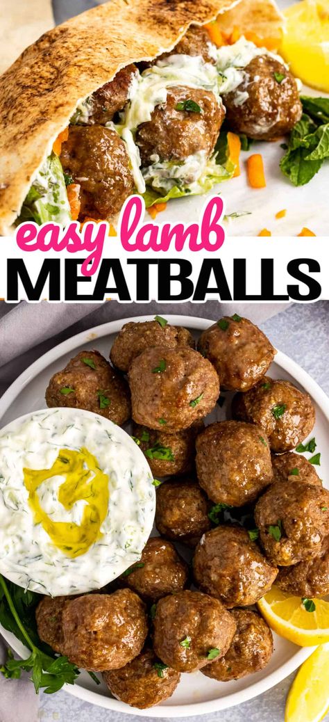 Ground Lamb Meatballs, Lamb Gyro Recipe, Meatballs Healthy, Lamb Burger Recipes, Lamb Meatballs Greek, Ground Lamb Recipes, Mediterranean Recipes Healthy, Lamb Gyros, Gyro Recipe