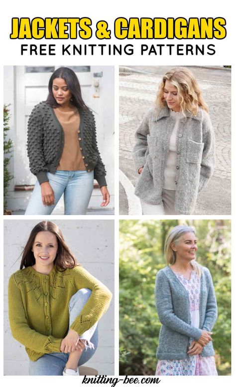 Free Knitting Patterns Ladies Cardigans Jackets for 2021 - Knitting Bee Free Aran Knitting Patterns, Cardigan Knitting Patterns, Knit Hat Pattern Easy, Cabled Cardigan, Free Knitting Patterns For Women, Ladies Cardigan Knitting Patterns, Ladies Knitting Patterns, Aran Knitting Patterns, Ladies Cardigan