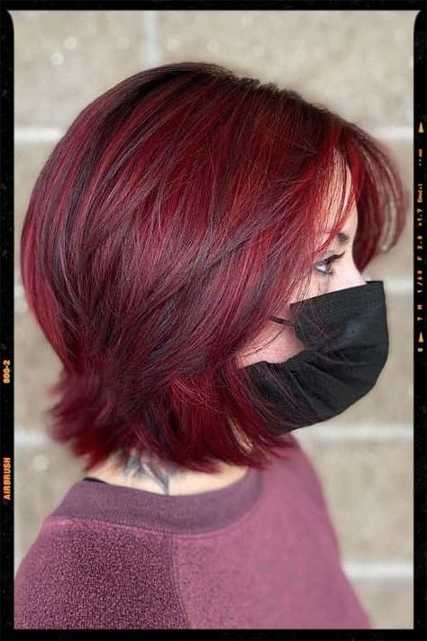 Wolf Cut Hair - Hot Spicy Red Short Wolf Hair Shorthair Wolfcut, Red Hair Bob Cut, Red Hair Layers, Short Wolf Hair, Red Bob Hair, Ideas De Pelo, Wolf Hair, Short Layered Bob, Short Layered Bob Hairstyles