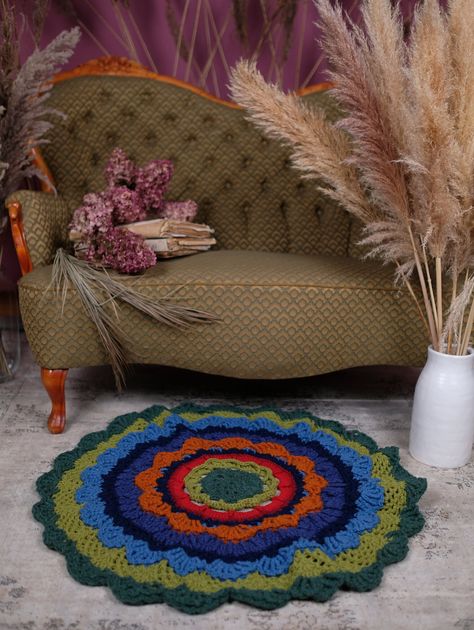 Crochet Home Decor Boho, Rug Photography, Cosy Home Decor, Crochet Rugs, Round Crochet, Crochet Decor, Crochet Carpet, Home Decor Boho, Conscious Living