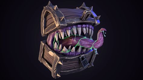 https://www.artstation.com/artwork/0Xzv3y Mimic Chest, Sea Of Thieves, Polymer Clay Sculptures, Birthday Party Planning, Monster Design, Prop Design, Environment Concept Art, Sculpture Clay, Treasure Chest