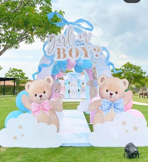 Gender Reveal Ideas Bear Theme, Gender Reveal Ideas For Party Bear Theme, Teddy Bear Gender Revel, Gender Reveal Teddy Bear Theme Cake, Pink And Blue Teddy Bear Gender Reveal, Apple Iphone Accessories, Baby Gender Reveal Party Decorations, Gender Reveal Party Decorations, Baby Gender Reveal Party