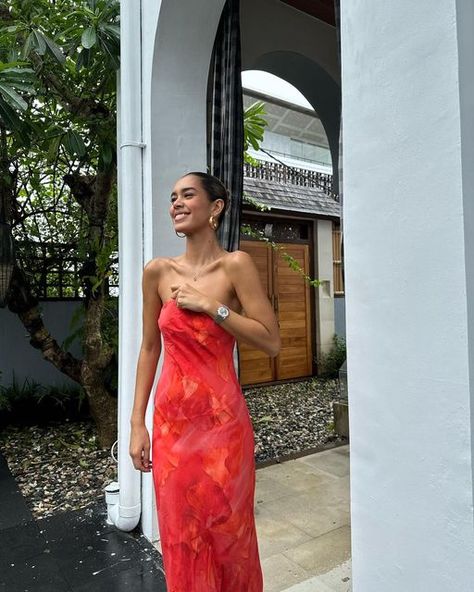 KOOKAÏ on Instagram: "@annabelnorthlewis spotted in Bali wearing the Zya Slip Dress •• Available in boutiques and online #kookai" Egypt Outfits Women, Egypt Outfits, Sla The Label, Kookai Dress, Miami Bachelorette, Preppy Inspo, Celeb Street Style, Prom Dress Inspo, 21 Birthday