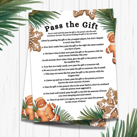 Pass The Present Game, Pass The Gift Game Christmas, Pass The Present Game Christmas, Pass The Gift Game, Christmas Group Games, Teacher Party, Christmas Gift Games, Summer Party Themes, Snowman Gifts