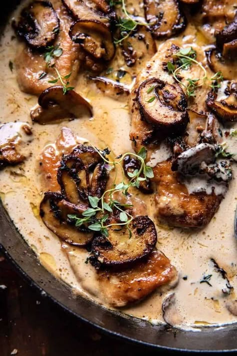 Half Baked Harvest Chicken, Balsamic Mushroom, Chicken Mushroom Pasta, Chicken Marsala Recipe, Balsamic Mushrooms, Half Baked Harvest Recipes, Marsala Recipe, Baked Recipes, Marsala Chicken Recipes