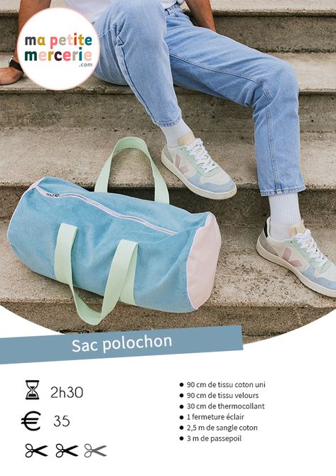 DIY: Le sac de voyage polochon en 8 étapes ! Warrior Outfit, Sac Diy, Sports Bags Gym, Sac Week End, Sack Bag, Yoga Bag, Couture Sewing, Old Jeans, Duffel Bag Travel