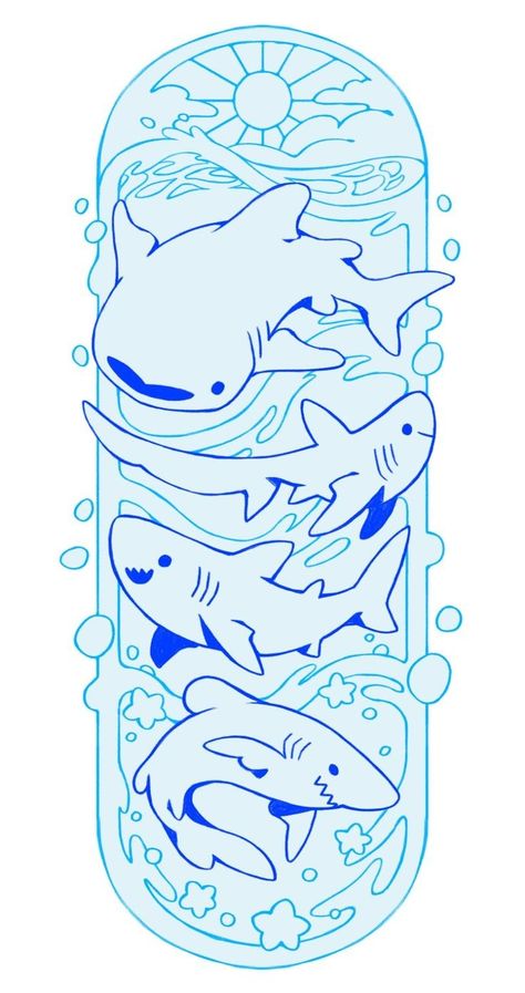 Arte Do Ukulele, Block Stamping, Goblin Shark, Thresher Shark, Traditional Tattoo Designs, Shark Drawing, 달력 디자인, Mako Shark, Shark Art