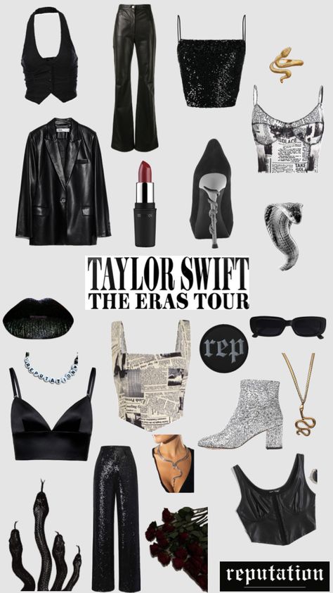 #taylorswift #erastour #erastouroutfits #reputation #reputationoutfit Taylor Swift Reputation Era Outfits, Aesthetic Era, Taylor Swift Tour Outfits, Swift Tour, Tour Outfits, Taylor Swift Outfits, Taylor Swift Concert, Long Live Taylor Swift, Live Taylor