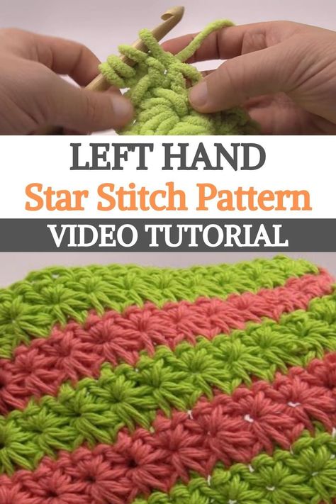 Left Hand Crochet Tutorials, Easy Left Handed Crochet Patterns, Left Handed Crochet Stitches, Left Handed Crochet Patterns Free, Left Handed Crochet Patterns, Left Handed Crochet For Beginners, Star Crochet Stitch, Left Hand Crochet, Crochet Christmas Ornaments Free Pattern