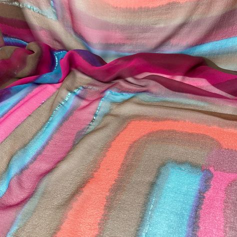 Fabulous Friday Fabrics #fabric #tiedye #metallic #scarves #FridayVibes #fridays #fridayfeeling #puresilk #stripes #fashionaccessories #luxurylifestyle #chiffon #bohochic #boho Fabulous Friday, Rose Bleu, Vintage Tie, Chevron Design, Tie And Dye, Silk Dyeing, Metallic Accents, Orange Red, Silk Scarf