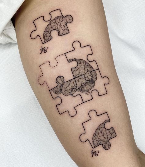 4 Piece Puzzle Tattoo, Puzzle Piece Tattoo Design, Jigsaw Piece Tattoo, Jigsaw Puzzle Tattoo, Puzzle Tattoo Ideas, Puzzle Tattoo, Square Tattoo, Aa Tattoos, Puzzle Piece Tattoo