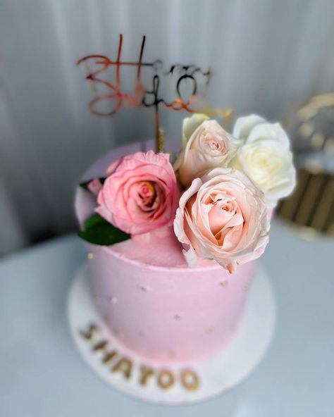 Cake With Real Flowers, Birthday Cale, Flower Cake Design, Cake Designs For Kids, Floral Cake, Pink Birthday, Pink Cake, Girl Cakes, Flower Cake