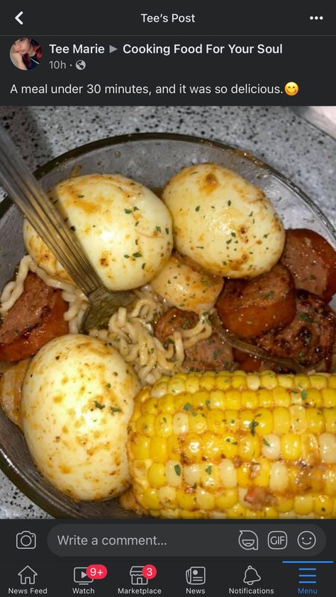 Tee Marie-I used shrimp ramen noodles. cook shrimp and crab meat to liking. brown up some andouille sausage. Boil some eggs and corn. I also made a sauce with different seasonings of my choice. ( you can use what you recommend but I highly suggest adding old bay). And I just threw it all in the bowl. Shrimp Boil With Ramen, Shrimp Boil Noodles, Ramen Noodle Egg Boil, Eggs And Noodles, Bay Quotes, Shrimp And Sausage Ramen, Ramen With Sausage And Egg, Noodles With Egg And Sausage, Egg And Noodles