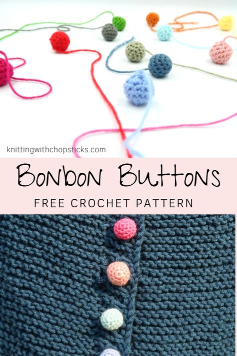 Learn how to make your own crochet buttons with this beginner tutorial. Single crochet stitches, this detailed step by step photo tutorial and a bit of stuffing is all you need to make your rainbow gradation of crochet button balls. Get the crochet pattern here Corak Krusye, Make Your Own Buttons, Crochet Button, Crochet Ball, Crochet Geek, Pattern Knitting, Crochet Buttons, Crochet Simple, Diy Buttons