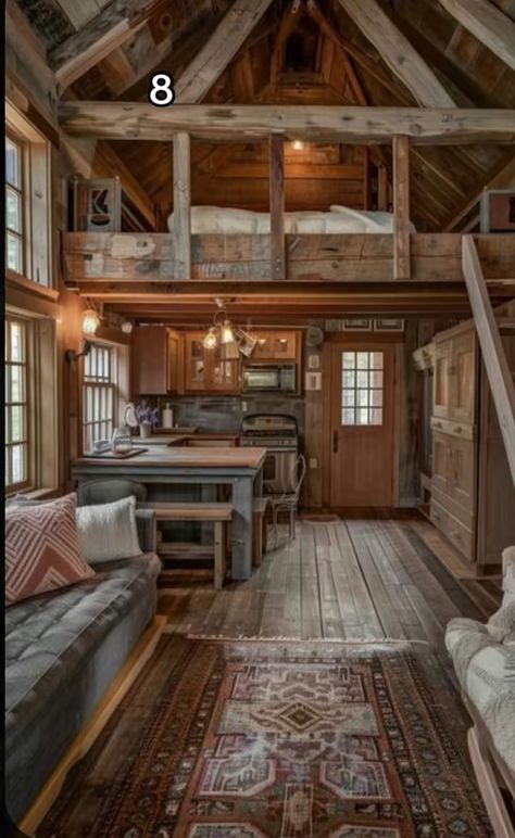 Tiny House Designs, House Magic, Rustic Tiny House, Cabin Interior Design, Rustic Loft, Best Tiny House, Tiny Cabin, Tiny House Interior, Tiny House Cabin