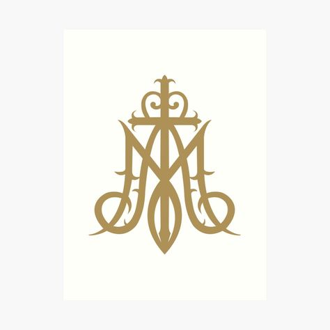 Ave Maria Symbol, Mary Symbol, Marian Symbols Virgin Mary, Ave Maria Monogram, Virgin Mary Symbol, Ave Maria Tattoo, Maria Tattoo, Catholic Symbols, Mary Tattoo