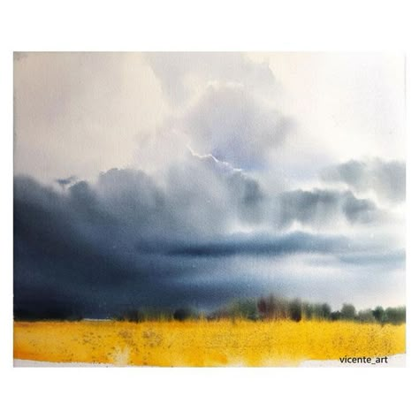 Watercolor Clouds, Watercolor Art Landscape, Watercolour Landscape, Watercolor Sky, Painter Painting, Image Nature, Watercolor Landscapes, Watercolour Inspiration, Diy Watercolor Painting