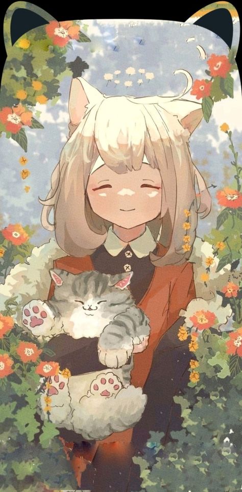 おいも Twitter wallpaper with cat ears wallpapers with ears cat girl wallpaper 영감을 주는 캐릭터, Cat Drawing, Anime Kawaii, An Anime, 그림 그리기, Pretty Art, Aesthetic Art, No. 2, Amazing Art