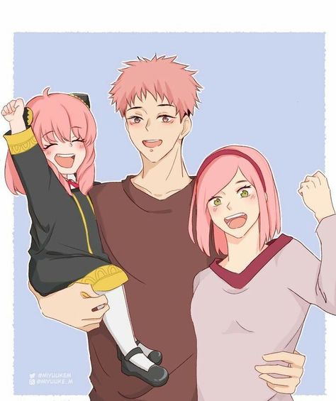 Spyxfamily Fanart, Pink Hair Anime, Team Pink, Naruto Gaara, Anime Mix, Sakura Uchiha, Team 7, Anime Crossover, Naruto Shippuden Anime