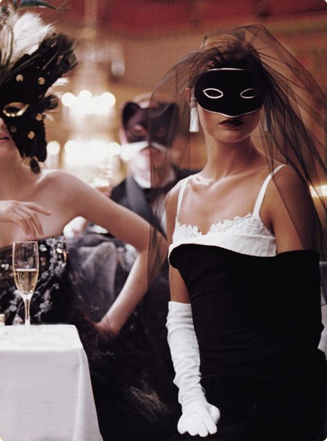 Masquerade Ball Party, Masquerade Wedding, Carolyn Murphy, Eyes Wide Shut, Masked Ball, Wearing A Mask, Vogue Us, Steven Meisel, Masks Masquerade