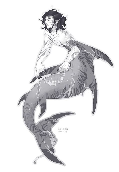 Male Siren Character Design, Mermaid Boy, Ocean Monsters, Shark Mermaid, Siren Design, Monster Sketch, Mermaid Pose, Mermaid Man, Pirate Art