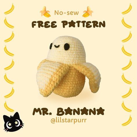 Pattern and design by @lilstarpurr When publishing your works, please indicate the designer of the pattern you can find more free and excluseve patterns in the bio li-nk enjoy!! , , , #crochetamigurimi #crochetamigurumis #crochetamigurumis🧶 #crochetamigurumi #crochetpatternsfree #crochetpatternshop #crochetpatterns #patterncrochet #crocheting #crochetgift Cute Crochet Patterns For Beginners, Free Stuff Animal Crochet Patterns, Free Crochet Patterns Fall, Silly Crochet Patterns, Character Crochet Patterns, Acnh Crochet Patterns Free, Crochet Funny, Free Quick Crochet Patterns, Free Crochet Banana Pattern