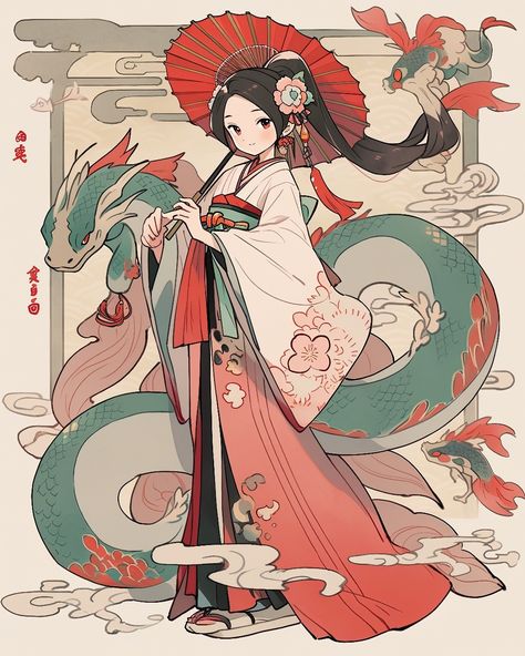 Where should I walk my dragon? . Click follow for more pictures like this 👈🔥❤️ . . . #asianart, #goddess, #guanyin, #asiangoddess, #asianmythology, #dragons, #fantasyart #conceptart #epicart, #cutedragons, #aiart, #praying, #anime, #asiandragon Asian Goddess Art, Dragon Goddess, Dragon Zodiac, Dragon Chino, Eastern Dragon, Dragon Girl, Dragon Princess, Asian Dragon, Dragon Costume