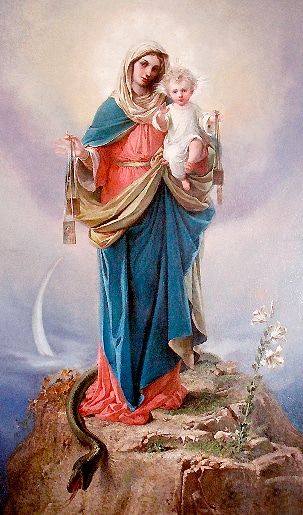 Brown Scapular, Mother Of Christ, Our Lady Of Mount Carmel, Saint Catherine, Spiritual Faith, Virgin Mary Art, Catholic Pictures, Blessed Mary, Virgin Mary Statue