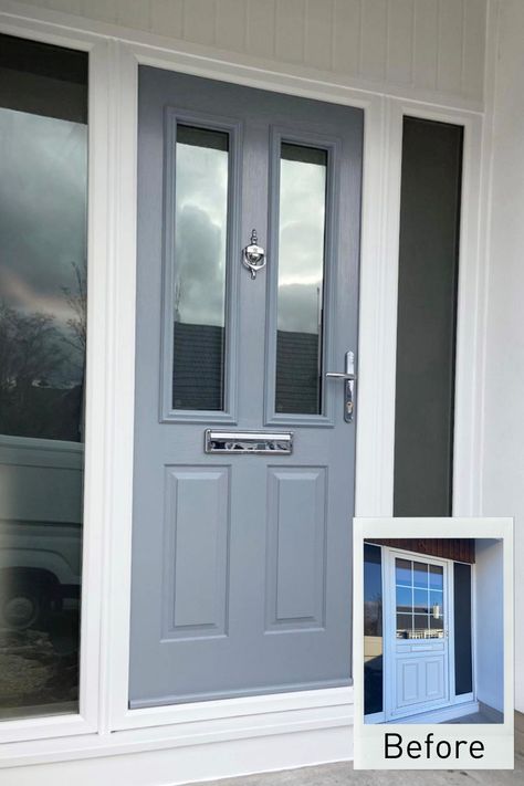 Edinburgh in Anthracite Grey Edinburgh Style, Front Door Transformation, Door Transformation, Grey Front Door, Grey Front Doors, Front Door Inspiration, Classic Doors, Modern Properties, Door Inspiration