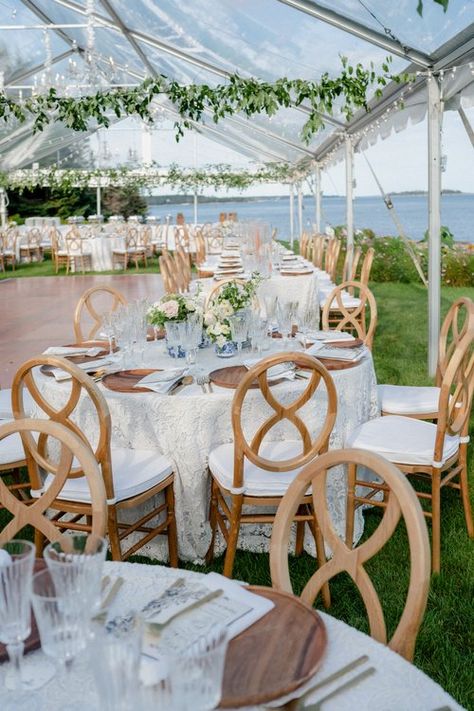 Coastal Destination Wedding, Wedding Dresses Coastal, Beach Wedding New England, Tented Beach Wedding, New England Coast Wedding, Wedding On The Coast, Outside Beach Wedding, Sage Green Coastal Wedding, Coastal Farm Wedding