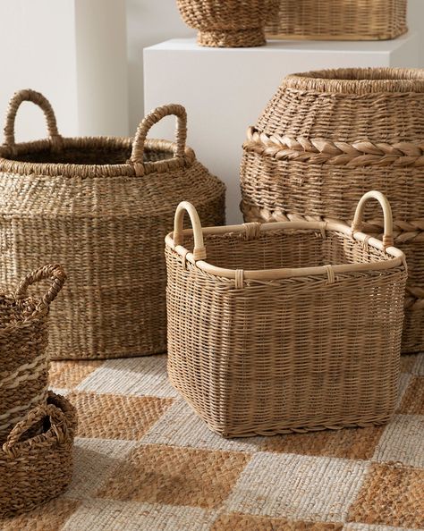 Madara Rattan Basket - Medium Rattan Blanket Basket, Grass Baskets Decor, Tall Wicker Basket, Rattan Bedroom Furniture, Wood Baskets, Vintage Rattan Furniture, Fireplace Baskets, Baskets Decor, Classic Vase