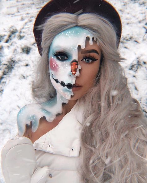 Do you wanna build a snowman?❄❄ Come and check this wig SNY053✨✨ rocked by our angel @Powerpuffmoniq💐💐.www.donalovehair.com🌸🌸. #wig #makeup… Eyeliner Trends, Wanna Build A Snowman, Xmas Makeup, Fantasy Make-up, Maquillage Yeux Cut Crease, Christmas Face Painting, Christmas Eye Makeup, Christmas Makeup Look, Holiday Makeup Looks