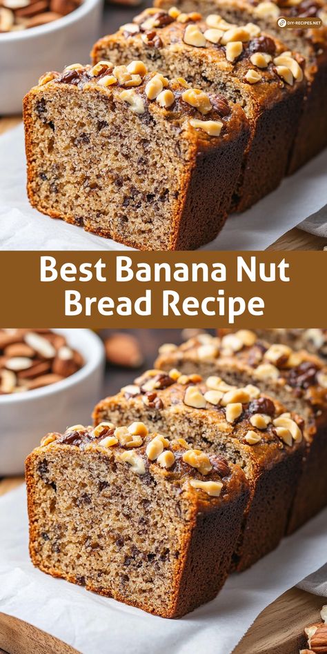 Discover the best Banana Nut Bread recipe! Soft, moist, and filled with banana and walnut goodness, it’s the perfect treat for any time of day. The Best Banana Nut Bread Recipe, Banana Walnut Nut Bread Recipe, Banana Bread Nut Recipe, Mayo Banana Bread Recipe, Banana Nut Bread Recipe Healthy, Banana Bread Walnut Recipe, Banana Bread With Walnuts Recipe Moist, Things To Do With Ripe Bananas, Banana Nut Bread Recipes