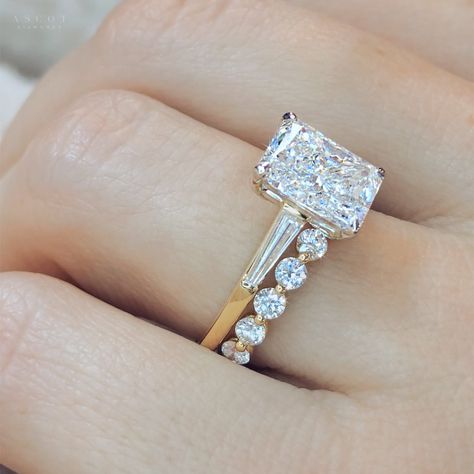 Ascot Diamonds, Radiant Cut Diamond Engagement Rings, Radiant Cut Diamond Ring, Radiant Engagement Rings, Custom Wedding Rings, Engagement Ring White Gold, Baguette Diamonds, Radiant Cut Diamond, Morganite Engagement