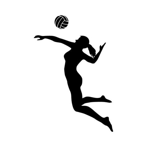 Background Astetic, Volleyball Players Female Drawing, Simple Volleyball Drawing, Volleyball Tattoo, Volleyball Basics, Volleyball Vector, Volleyball Drawing, Volley Ball Sticker, Volleyball Silhouette