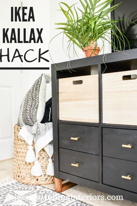 Give an old Ikea bookshelf a modern makeover with paint, new legs, and new hardware! This works with the Kallax or Expedit Tv Console Makeover, Ikea Expedit Hack, Kallax Bookshelf, Console Makeover, Expedit Hack, Do It Yourself Quotes, Ikea Home Decor, Ikea Bookshelf, Living Room Rug Placement