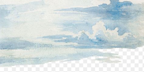 Watercolor Clouds Background, Sky Png Backgrounds, Watercolor Sky Background, Png Sky, Sky Collage, Cloud Watercolor, Sky Png, Collage Png, Border Illustration